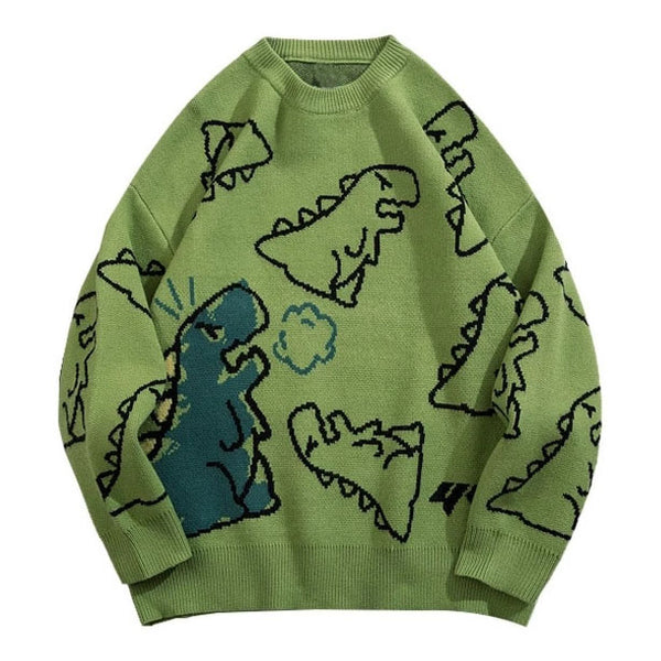 Cartoon Dinosaur Sweater - Chic Streetwear
