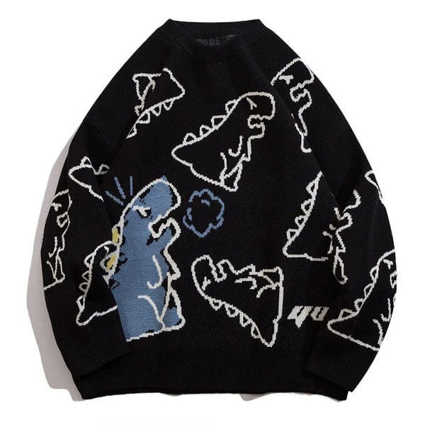 Cartoon Dinosaur Sweater - Chic Streetwear
