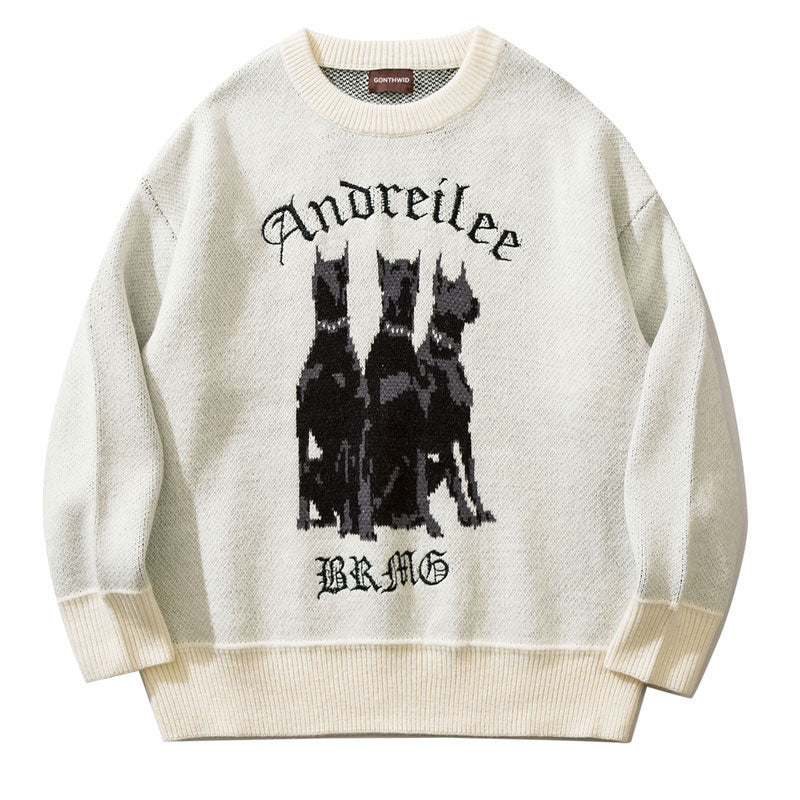 knitted Doberman sweater - Chic Streetwear